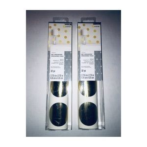 SET OF 2 GOLD FOIL POLKA DOT WALL STICKERS